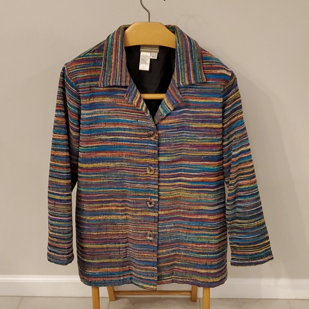 COLDWATER CREEK Woven Multi-Color Jacket